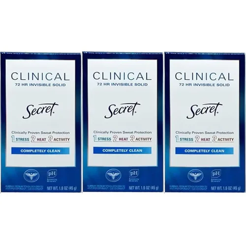 Desodorante Secret Clinical Completely Clean, 1.6oz 3 paquetes