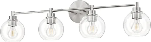 Miniatura 11 de VONLUCE Accesorios de iluminación de baño, luz de tocador de baño de 2 luces con pantallas de vidrio globo E26, luces de tocador para dormitorio