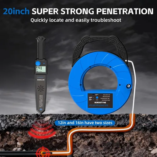 Miniatura 6 de Localizadores de tuberías Detector de bloqueo de precisión para tuberías de agua tuberías subterráneas Tubos de PVC Tubos de metal Tubos de pared