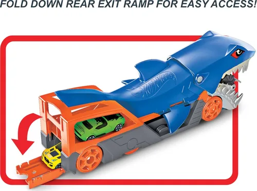 Miniatura 4 de Conjunto de pista de coche de juguete Hot Wheels City, Transportador de lanzamiento de dragón y coche a escala 1:64, vehículos de lanzamiento desde