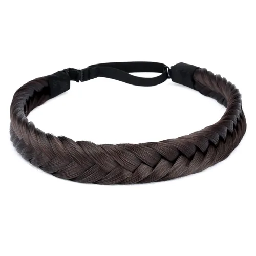 Miniatura 21 de Diadema clásica de cabello sintético trenzado, trenzas gruesas y anchas, extensión de cabello con elástico para mujeres y niñas, accesorio