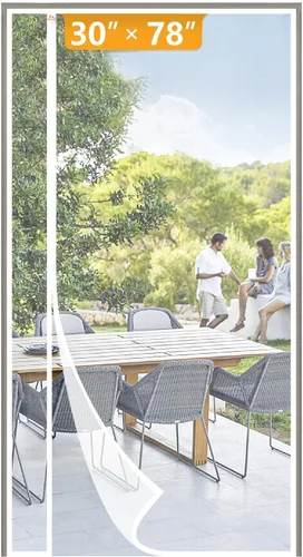 Miniatura 13 de Yotache Puerta mosquitera magnética reversible con apertura lateral izquierda y derecha, se adapta a puertas de 28 x 78 pulgadas, cortina de malla