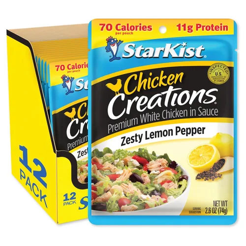 Miniatura 81 de StarKist Chicken Creations BOLD - Bolsa estilo búfalo (5 onzas, 12 unidades) Carne blanca totalmente cocida con alto contenido de proteínas, sin
