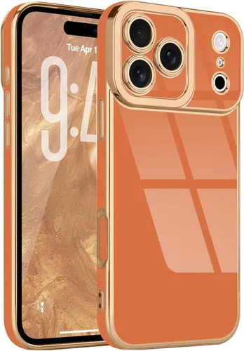 Miniatura 185 de Lafunda Diseñada para iPhone 13 Pro, fundas lujosas con chapado lindo para mujeres y niñas, elegante borde dorado, a prueba de golpes, TPU con funda