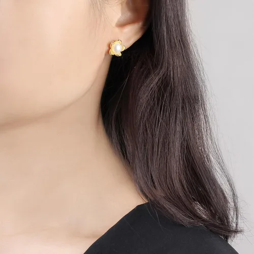 Miniatura 38 de Aretes de perlas para mujer, perlas redondas blancas, aretes de oro envueltos de alambre, joyería hecha a mano para mamá, amante y ella