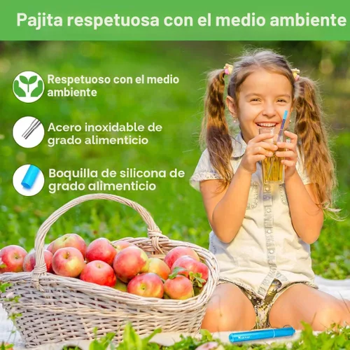 Miniatura 6 de Kynup Pajitas de metal reutilizables (paquete de 4), popotes plegables de viaje con estuches, esenciales para cruceros, imprescindibles