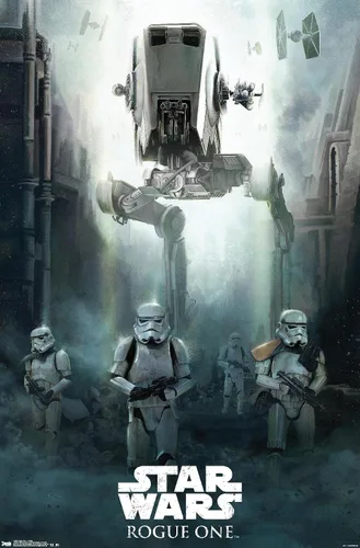 Miniatura 9 de Trends International Star Wars: Rogue One - Póster de pared de asedio, 14.725 x 22.375 pulgadas, versión enmarcada de madera de granero