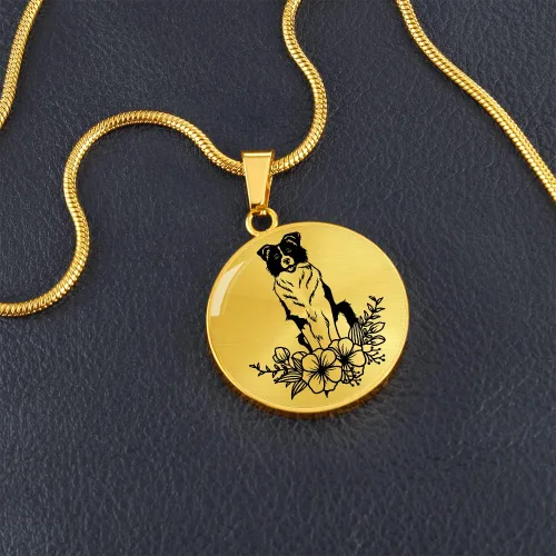 Miniatura 7 de Border Collie - Collares para amantes de las mascotas para mujeres y niñas, lindas fronteras para perros Collie, primavera, verano, flores florales