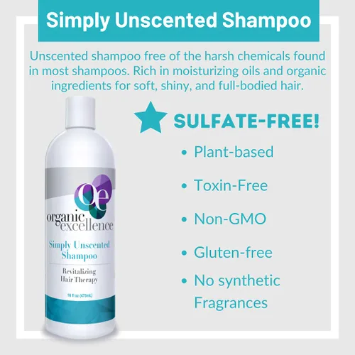 Miniatura 4 de Organic Excellence Champú natural sin químicos No tóxico, sin sulfatos, sin parabenos, sin fragancia para hombres, mujeres y niños, seguro