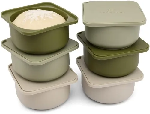 Miniatura 19 de Babadoh Recipientes de Silicona para Fermentación de Masa de Pizza con Tapas Accesorios para Hacer Pizza Juego de 3 Azul Múltiple