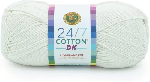 Miniatura 39 de Lion Brand Yarn Estampados DK de algodón 24/7, hilo para tejer, ganchillo y manualidades, azul, paquete de 1 Cotton Yarn for Knitting, Crochet