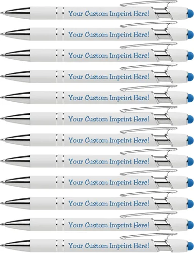 ExpressDesigns™ - Bolígrafos personalizados de alta calidad con lápiz óptico | Blanco hermoso | Bolígrafos personalizados con nombre impreso de
