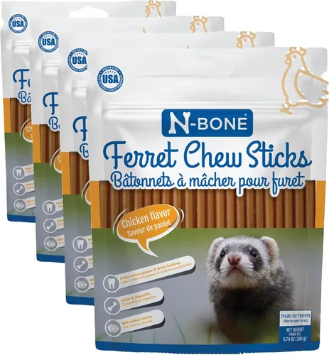 Miniatura 8 de N-Bone Palitos masticables para hurones sabor salmón, bolsa de 1.87 onzas