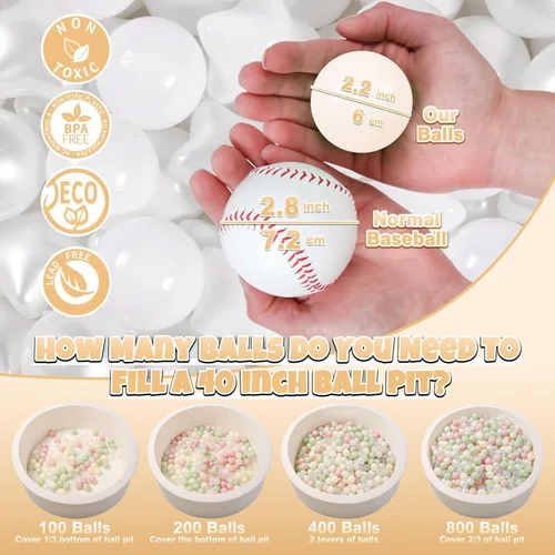 Miniatura 2 de GOGOSO Pelotas de Piscina de Pelotas para Niños Pequeños, Pelotas de Juego de Plástico para Bebés, Pelotas Suaves de Colores Pastel para Niños No