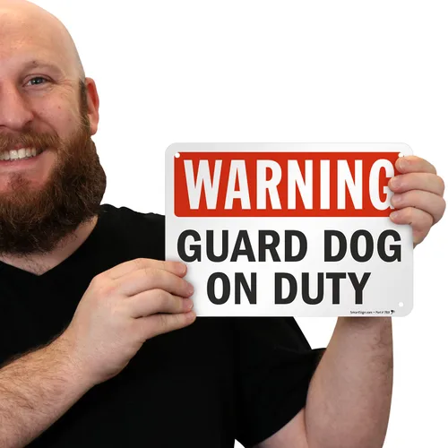Miniatura 2 de SmartSign - S-2430-AL-10 Advertencia - Señal de guardia de servicio 7 "x 10" Aluminio Negro/Rojo sobre Blanco