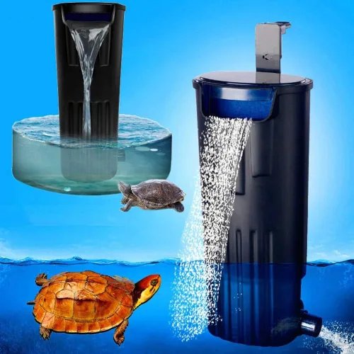 LONDAFISH Filtro de tortuga de nivel de agua ultra bajo, filtro sumergible de acuario de 600 l/h con oxigenación en cascada, funcionamiento