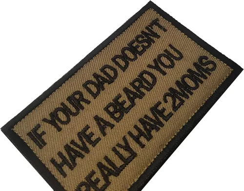 Miniatura 5 de Si tu papá no tiene barba, realmente tienes 2 mamás lindo bordado de tela apliques divertidos parches tácticos de combate brazaletes insignias