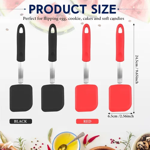 Miniatura 2 de Gejoy 4 espátulas de silicona para galletas, mini espátulas de brownie, espátulas de silicona flexibles, antiadherentes, resistentes al calor, sin