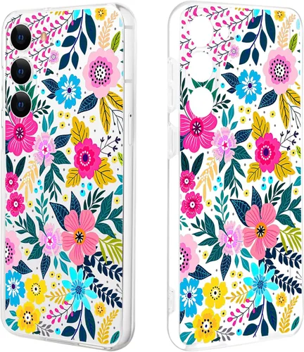 Miniatura 8 de Funda ultra transparente para Samsung Galaxy S23 con diseño de flores, TPU suave y delgado, patrón floral, transparente, funda protectora para niñas