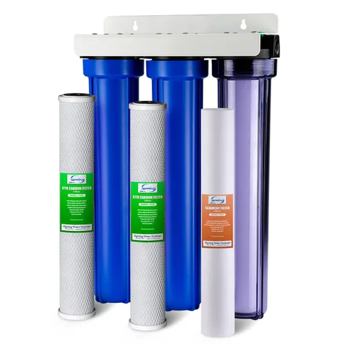 iSpring Sistema de filtro de agua para toda la casa, reduce hasta un 99% el cloro, sedimentos, sabor, olor, sistema de filtración de agua de 3