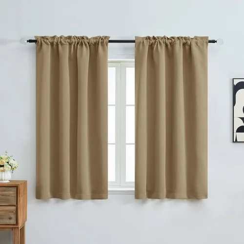 Miniatura 238 de OVZME Cortinas opacas turquesa para tratamiento de ventanas pequeñas, cortinas cortas con bloqueo de luz para ventana de cocina sobre el fregadero