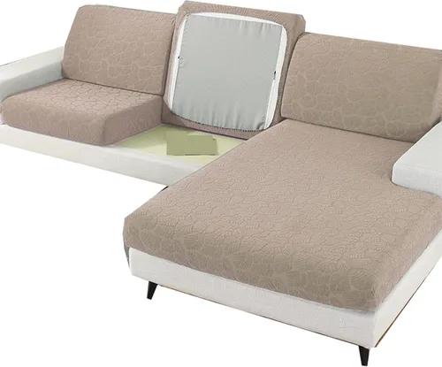 Miniatura 14 de Fundas elásticas para cojines de sofá, funda de cojín para sofá individual en forma de L, sofá chaise longue, protector suave de muebles de 1, 2 y 3