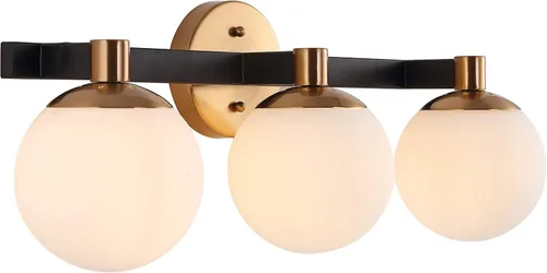 Miniatura 9 de JONATHAN Y Lámpara de pared LED de 5.75 pulgadas, color latón/negro, 1 luz de globo moderno, pantalla de vidrio esmerilado, lámpara de pared Art