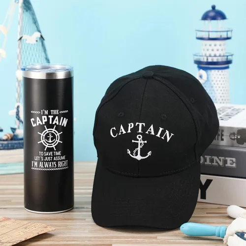 Miniatura 7 de Handepo Accesorios de Navegación Regalos para Hombres Gorra de Capitán de Barco I'm Captain Tumbler Gorra de Béisbol de Navegación Tazas Náuticas
