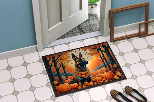 Miniatura 4 de Caroline's Treasures DAC1016MAT - Felpudo belga Malinois de otoño de 18 x 27 pulgadas, para interiores y exteriores, para entrada, antideslizante