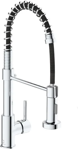 Grifo de cocina, grifos de fregadero de cocina comercial con rociador extraíble, grifos de acero inoxidable para fregaderos de cocina, cabezal