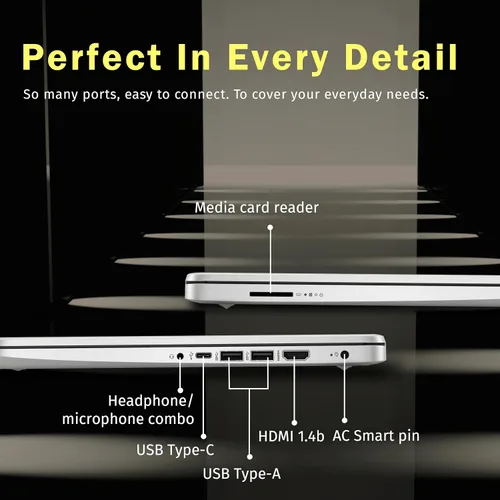 Miniatura 7 de HP Stream - Laptop de regreso a clases de 14 pulgadas, procesador Intel N150 (Beats i3-1115G4), Copilot AI Microsoft 365 de 1 año, 4 GB de RAM, 128