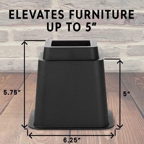 Miniatura 6 de HOLDN' STORAGE Elevadores de cama, elevadores de muebles de 5 pulgadas, juego de 4 elevadores de cama resistentes, perfectos para dormitorios
