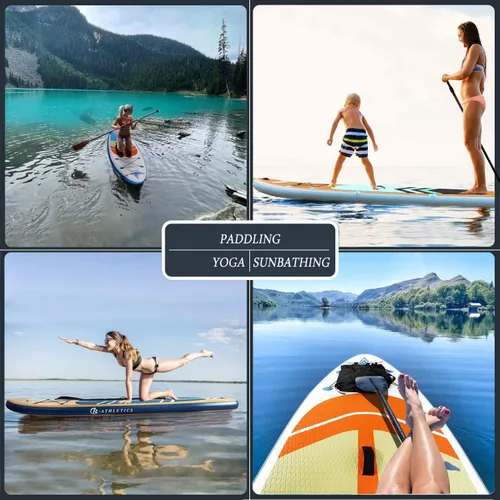 Miniatura 7 de Tabla de remo inflable (6 pulgadas de grosor), paquete ISUP con accesorios y mochila de SUP premium, cubierta antideslizante, aletas, paleta