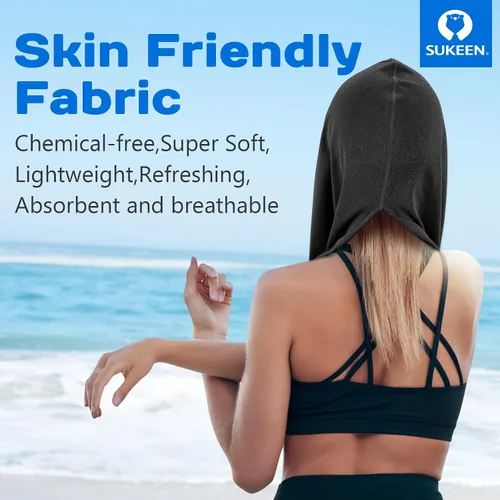 Miniatura 8 de Sukeen Toalla refrescante con capucha para hombres, toallas refrescantes para el cuello y la cara, se enfría cuando está mojado, envolturas