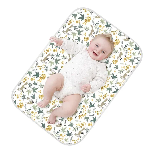 Miniatura 8 de Cambiador de Pañales para Bebé – 31.5" x 21.5" Extra Grande Impermeable Absorbente Alfombrilla Cambiadora Portátil, Forro de Cambiador Reutilizable