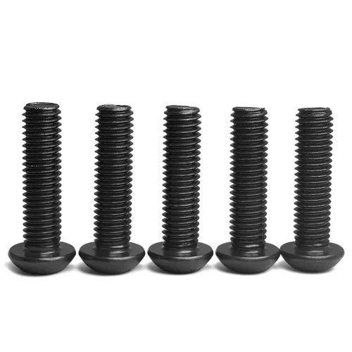 Miniatura 4 de Tornillos de cabeza de botón M4 x 45 mm, acero de aleación de grado 10.9, acabado de óxido negro, accionamiento hexagonal Allen métrico, totalmente
