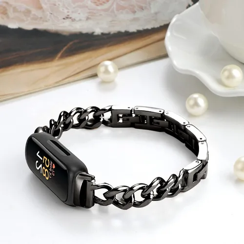 Miniatura 2 de Bandas geniales para Fitbit Inspire 3 bandas para mujer, correa de repuesto ajustable de metal de acero inoxidable compatible con Fitbit Inspire 3