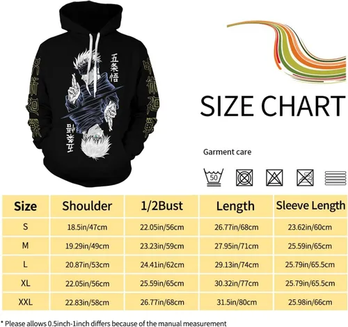 Miniatura 3 de Unisex Hoodie Pullover Sweatshirt 3D Printing Jujutsu Kaisen Anime Long Sleeve Hoodies