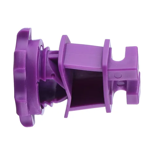 Miniatura 4 de Aislador de poste redondo apretado de 25 piezas, aislante eléctrico de sujeción de alambre para cerca, traje de dos piezas (morado)