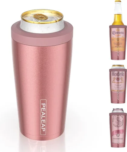 Miniatura 14 de Enfriador de latas delgado aislado 4 en 1 para latas de 12 oz y botellas de cerveza - Mantiene frío por 8 horas, fácil de sostener - Soporte
