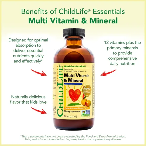 Miniatura 5 de CHILDLIFE ESSENTIALS Multivitamínico y Mineral para Niños - Vitaminas para Niños, Multivitamínico Líquido para Niños, Multivitaminas para Niños
