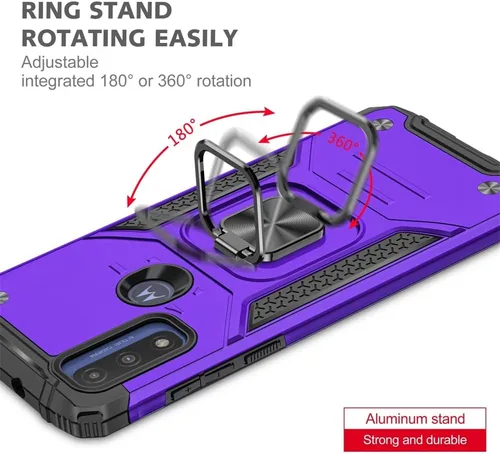 Miniatura 5 de Funda para Moto G Pure, funda Moto G Power 2022, soporte giratorio de grado militar de 360° (resistente), fundas protectoras a prueba de golpes