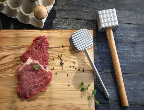 Miniatura 6 de New Star Foodservice 36374 Ablandador de carne de aluminio fundido resistente, 10 pulgadas