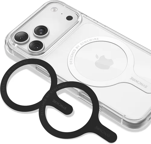 SYNCWIRE Paquete de 3 adhesivos MagSafe, compatible con anillo MagSafe, anillo de metal compatible con carga inalámbrica, anillo magnético para