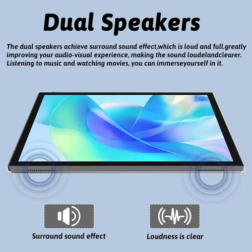 Miniatura 4 de Tableta de 10 pulgadas Android 14 Tablets 10" Tableta Computadora 6GB RAM 32GB ROM 1TB Expand, 2MP+8MP Cámaras Duales WiFi-6 Bluetooth, 1280x800 IPS