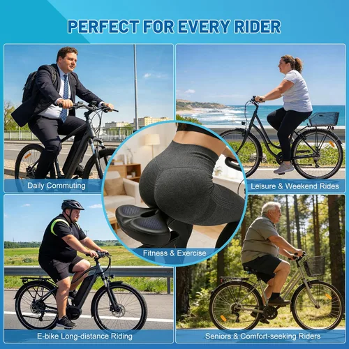 Miniatura 7 de APECYC - Asiento de bicicleta extra ancho y cómodo para mujeres y hombres Ergonomic Memory Foam, Relieve Sit Bone and Tailbone Pressure, Ideal for