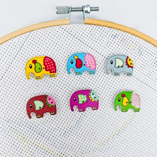 Miniatura 4 de 4 piezas pintadas elefante aguja Minder, soporte magnético para punto de cruz, costura y accesorios de bordado, aguja magnética niñera