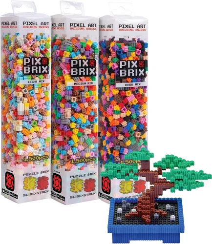 Miniatura 5 de Pix Brix Pixel Art Kit Puzzle Bricks - Contenedor de arte de píxeles de 1500 piezas, paleta de 32 colores, ladrillos de construcción entrelazados