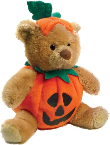 Miniatura 2 de Plushland Oso de peluche de Halloween con disfraz de calabaza, juguete suave, regalos para niños, 9 pulgadas