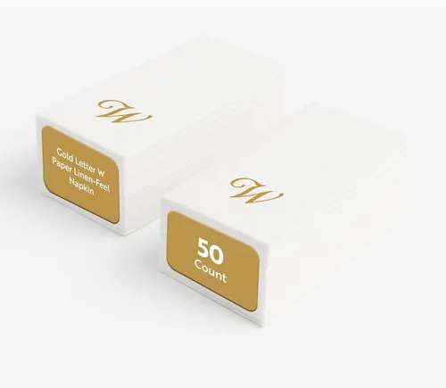 Miniatura 73 de Luxenap Toallas de invitado de tacto de lino de 15.8 X 7.9 pulgadas, 50 toallas de mano rayadas desechables - Letra dorada "S", fuente cursiva
